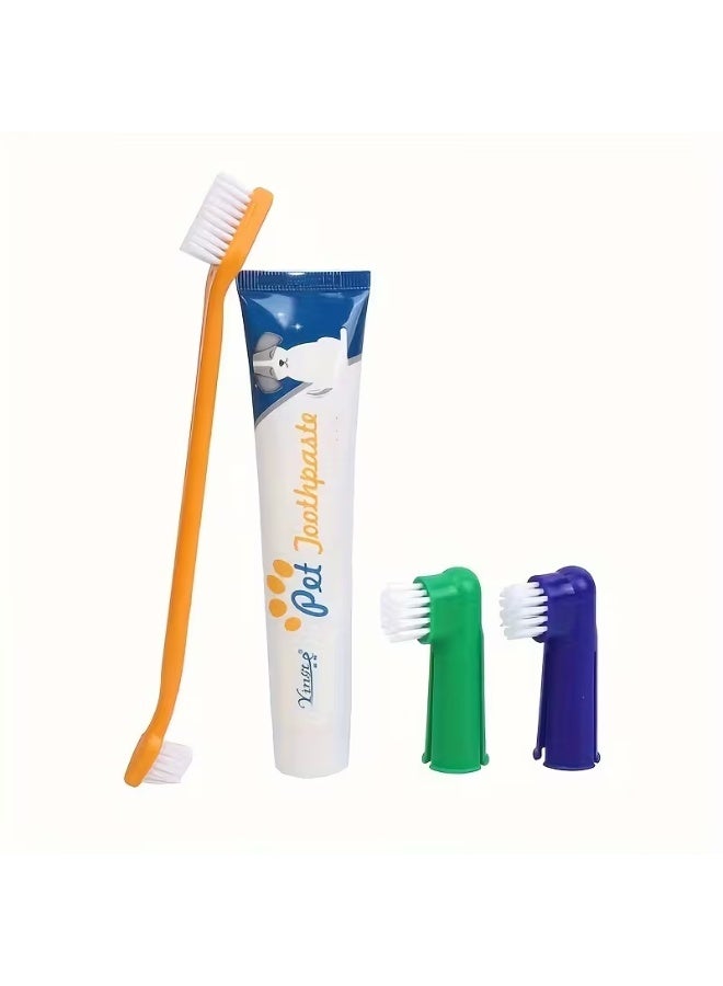 مجموعة معجون وفرشاة أسنان للحيوانات الأليفة للكلاب والقطط - Image 3